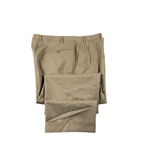 Canali Blue Label Tan Double Pleated Front Men's Trouser Size 38x27